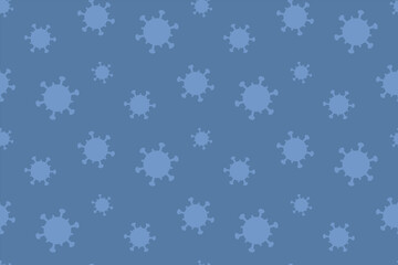 Seamles Virus Pattern On Blue-Gray Background.