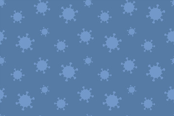 Seamles Virus Pattern On Blue-Gray Background.