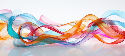 Vibrant ribbons, shapes, streaks, waves, curves, and swirls of color creating a dynamic and captivating display.