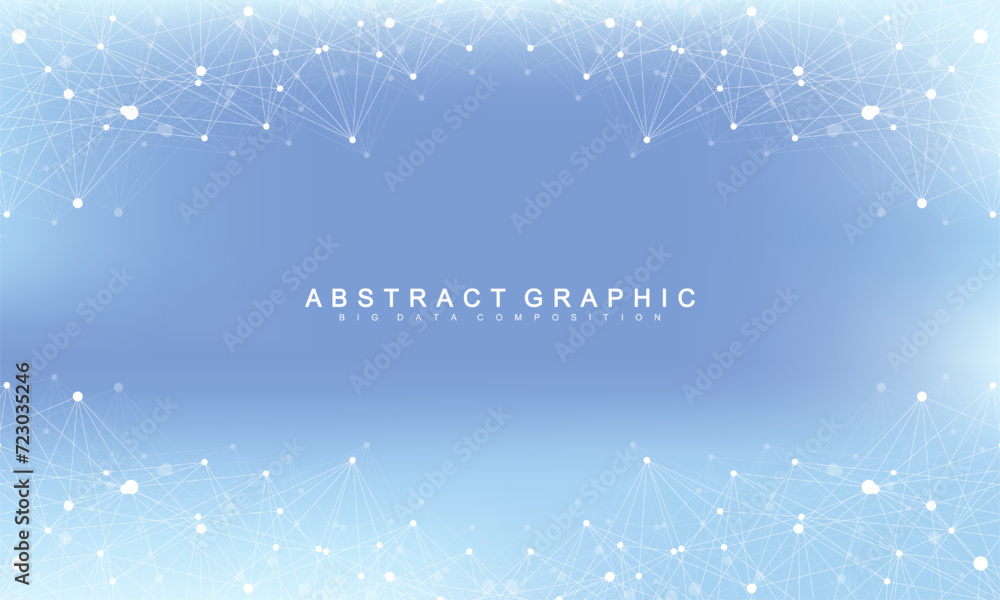 Poster Global network connection banner design template. Header social network communication in the global business concept. Big data visualization. Internet technology