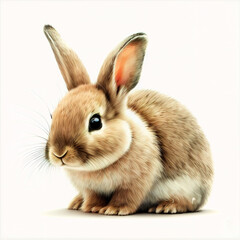 Obraz premium Adorable Bunny Bliss on a White Canvas