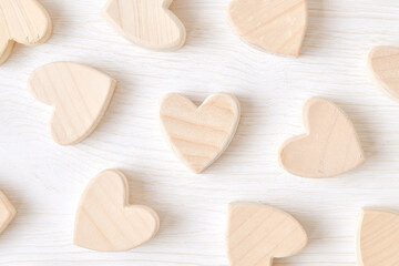 Wooden heart-shaped background.