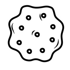Icon Biscuit Lines Style Doodle Vector 