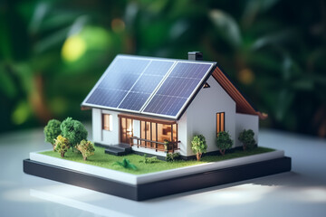 Eco-Friendly Home Model with Solar Panels