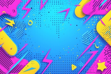 Fototapeta premium Product prominently featured against a vibrant pop-art inspired gallery background, bold colors and geometric shapes enhancing its appeal, perfect for premium product display. Generative AI