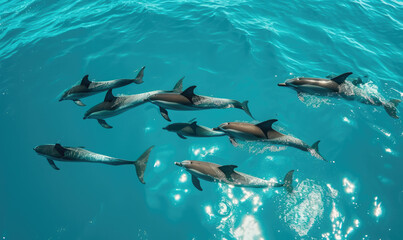 school of dolphins, Zanzibar