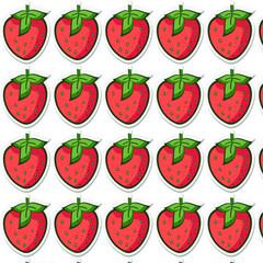 strawberry paper print seamless pattern 