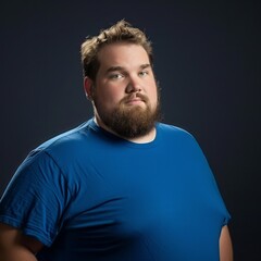 Fototapeta premium Overweight man feeling sad about his physical condition