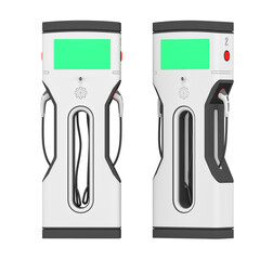 electric vehicle charging station 3d rendered PNG transparent element