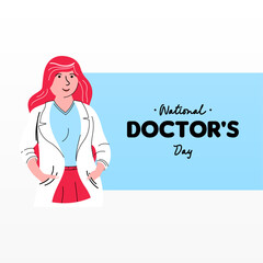 National Doctor's Day Illustration. Flat International Nurses Day Instagram Posts Collection. Flat National Doctor's Day Cards Collection