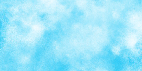 Brush paint blue paper textured canvas element with clouds, blue sky with clouds background, painted white clouds with pastel blue sky, abstract watercolor background illustration.