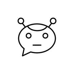 Chat bot outline icons, minimalist vector illustration ,simple transparent graphic element .Isolated on white background