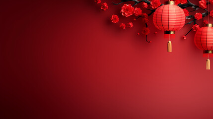 Obraz premium Chinese New Year background, red festive background
