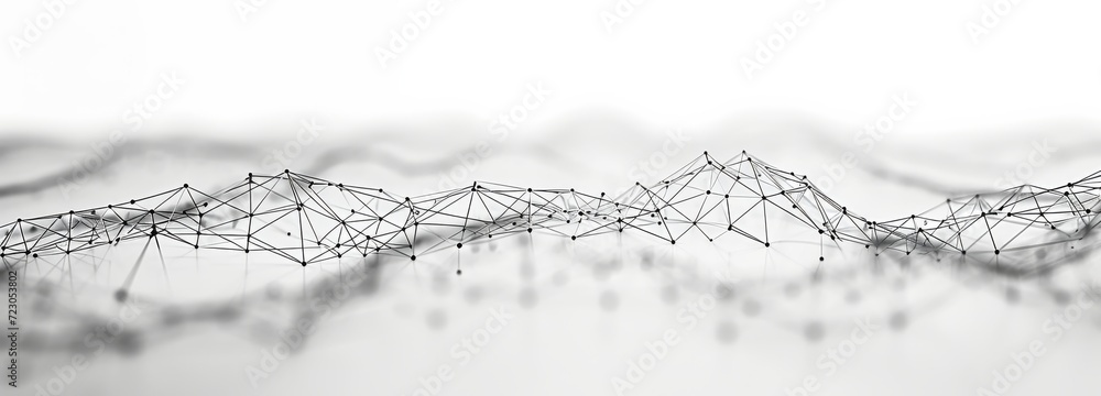Poster a white background with a 3d network on it