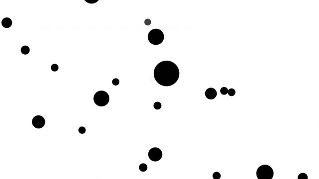 4k Abstract black sphere animation background,geometric of sphere pattern continuous slow movement on white background.