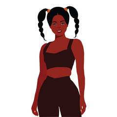 Young stylish black woman in elegant style vector