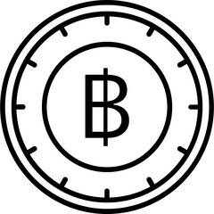 Thailand Baht Coin Icon