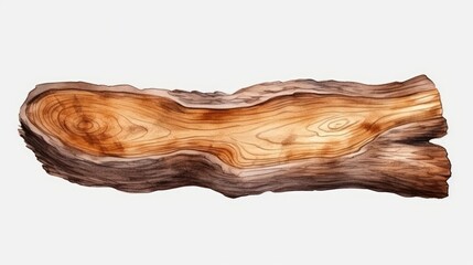 A wood themed clipart in a watercolor style, white background.