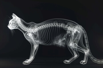 x-ray cat illustration, generative ai