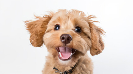 A portrait of a happy dog 