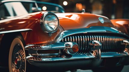 Obraz na płótnie Canvas Close-up photo of a classic car