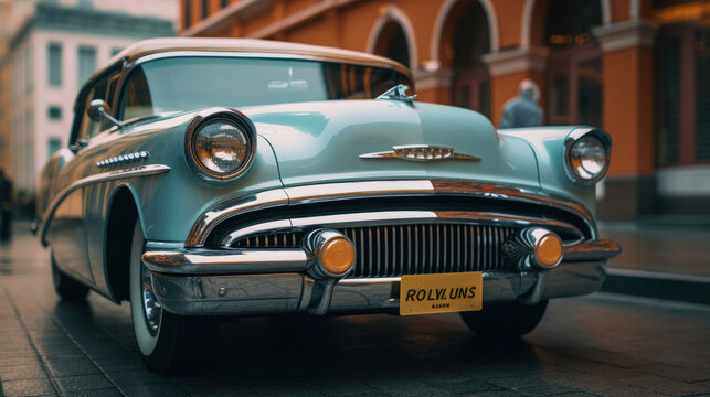Fototapeta Close-up photo of a classic car