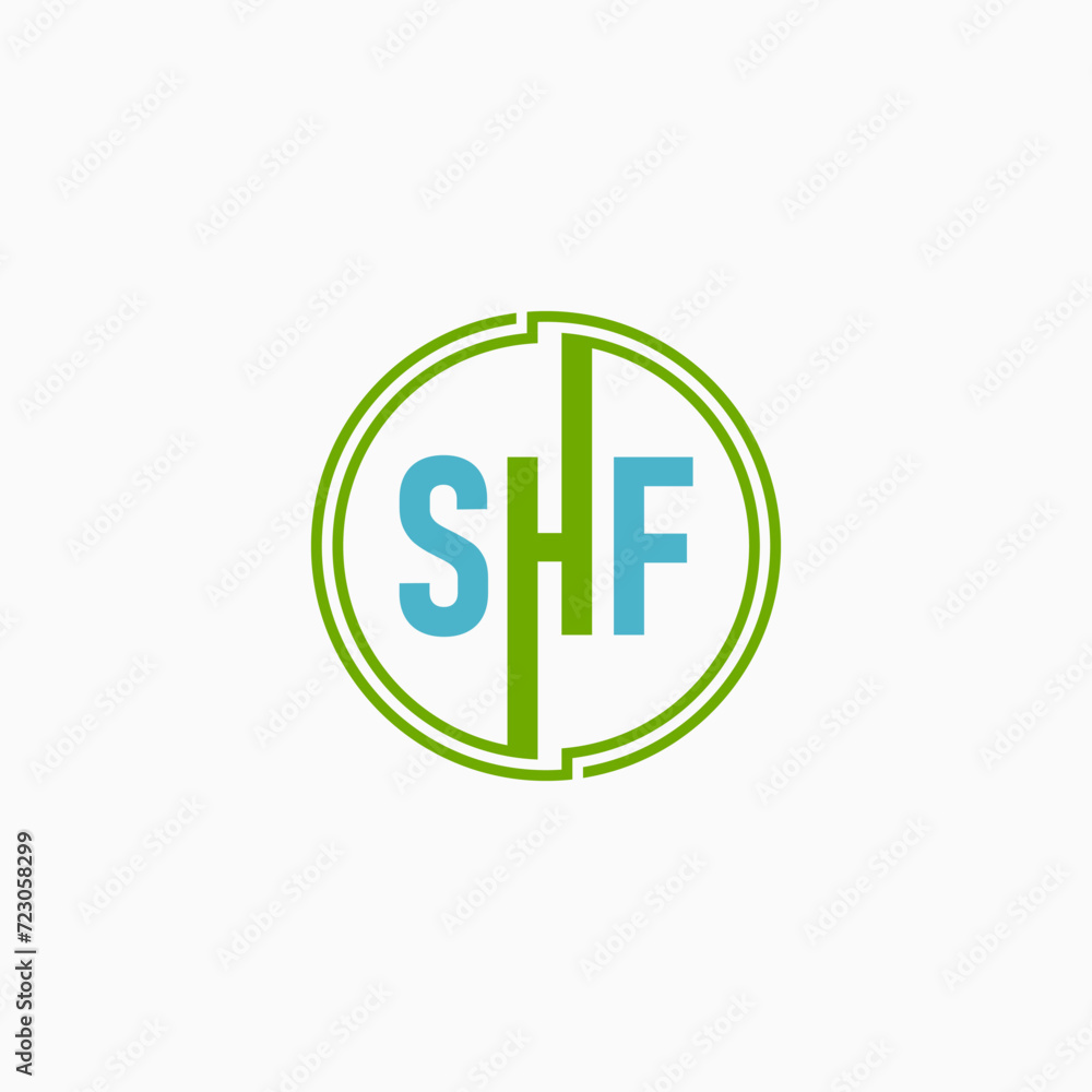 Poster logo design graphic concept creative premium abstract vector stock letter initial shf font two lines