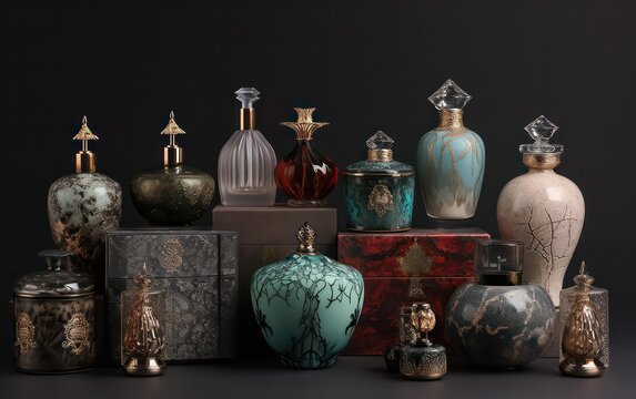 Luxury mockup fragrance packaging with this exquisite collection of dispensers housed in a collectible.