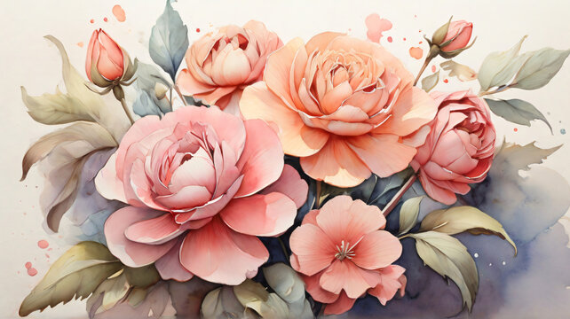 Bouquet of flowers vintage style