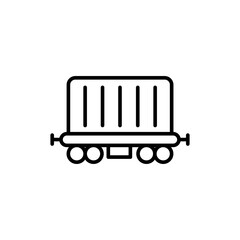 Cargo outline icons, train minimalist vector illustration ,simple transparent graphic element .Isolated on white background