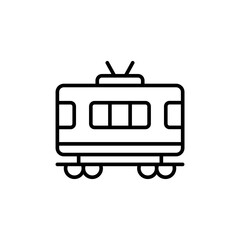 Train carriage outline icons, minimalist vector illustration ,simple transparent graphic element .Isolated on white background