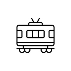 Train carriage outline icons, minimalist vector illustration ,simple transparent graphic element .Isolated on white background