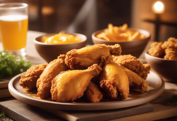 savory chicken wing close-up