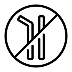 no plastic line icon