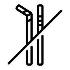 no straw line icon