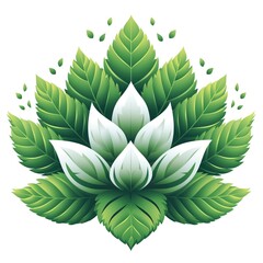 Plant logo, leaves, nature on white background. Logo de plante, feuilles, nature sur fond blanc.