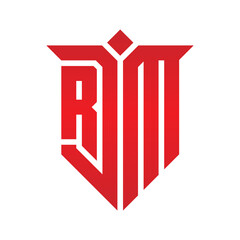 R J M letter logo