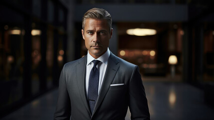 Fototapeta premium Business adult suit portrait male businessman men