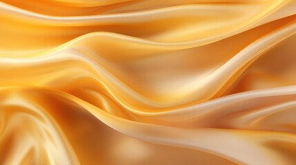 Luxury golden yellow silk cloth wavy background. Generative ai