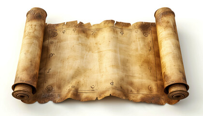 Old manuscript parchment Hebrew text ancient biblical scroll prophets Generative AI Illustration