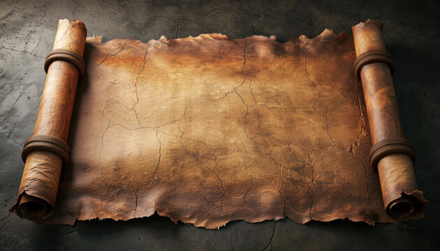 Old manuscript parchment Hebrew text ancient biblical scroll prophets Generative AI Illustration