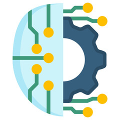 Gears multi color icon. relate to robotic engineering and technology theme. use for UI or UX kit, web and app development.
