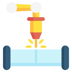 Laser Beam multi color icon. relate to robotic engineering and technology theme. use for UI or UX kit, web and app development.