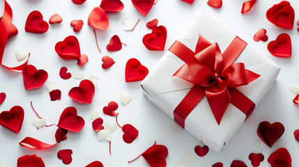 Valentine gift box on white background