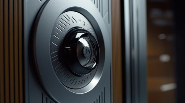Close - up view of the eye scanner technology on the door