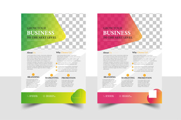 a bundle of 2 templates of different colors a4 flyer template, modern business flyer template, abstract business flyer and creative design, perfect for creative and professional business