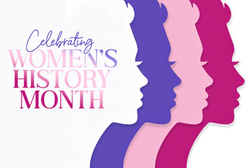 Women's History Month is observed every year in March, empower women creative template