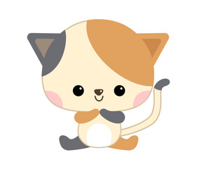 幼児向けのかわいい猫のキャラクターイラスト