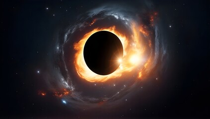 Black hole in space absorbing matter