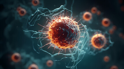 Obraz premium Cell background, virus cells, medical research background
